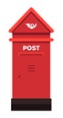 Postbox or mailbox, retro metal mail street container Royalty Free Stock Photo