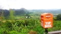 postbox on view angle high mountain at winter