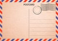 Postcard. Air Mail. Postal card illustration for your design. Tr Royalty Free Stock Photo