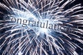 Congratulations message with 3d reflecting text