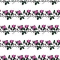 Postcard with branches and leaves. Stylish and modern postcard. Seamless pattern with pink magnolia flowers