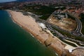 Postcard of Carcavelos sandy beach Royalty Free Stock Photo