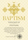 Postcard Christian baptism. Invitation, congratulation, certificate