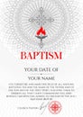 Postcard Christian baptism. Invitation, congratulation, certificate