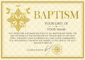 Postcard Christian baptism. Invitation, congratulation, certificate