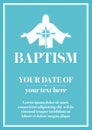 Postcard Christian baptism. Invitation congratulation certificate