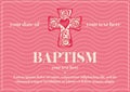 Postcard Christian baptism. Invitation congratulation certificate