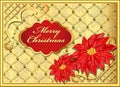 Postcard Christmas background with flowers