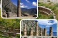 Postcard of of the city of Delphi, one of the most beautiful archaeological sites in all of Greece.