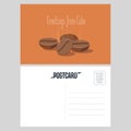 Postcard from Cuba with roasted coffee beans vector illustration