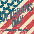 A postcard dedicated to veterans Day on November 11. vintage shabby flag