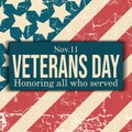 A postcard dedicated to veterans Day on November 11. vintage shabby flag. in the style of paper cut