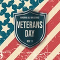 A postcard dedicated to veterans Day on November 11. vintage shabby flag. in the style of paper cut