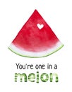 Postcard design `You`re one in a Melon`.