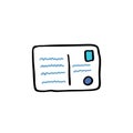 Postcard doodle icon Royalty Free Stock Photo