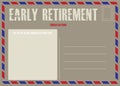 Postcard on early retirement Royalty Free Stock Photo