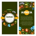 Postcard of flat design african icons and Royalty Free Stock Photo