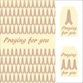Postcard and gift tag with praying hands Royalty Free Stock Photo