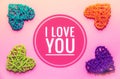 Postcard I love you. Feelings of lovers. Banner with text I love you. Love Royalty Free Stock Photo