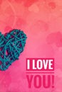 Postcard I love you. Feelings of lovers. Banner with text I love you. Love Royalty Free Stock Photo