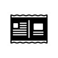 Black solid icon for Postcard, postal and dispatch