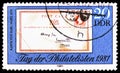 Postcard from Karl Marx, Day of Philatelists serie, circa 1981 Royalty Free Stock Photo