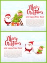 Postcard of Merry Christmas and Happy New Year Royalty Free Stock Photo
