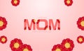 Postcard Mother`s day card background with paper cut follower of Vector