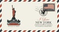 Postcard with New York Statue of Liberty Royalty Free Stock Photo
