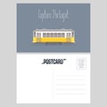 Postcard from Portugal with Lisboa tramway vector illustration