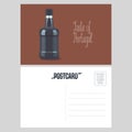 Postcard from Portugal vector illustration with bottle of porto wine Royalty Free Stock Photo