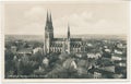 Postcard printed in Sweden shows Uppsala Cathedral , circa 1935