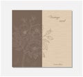 Postcard with rosehip flower in vintage color with a blank side for your text