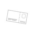 Postcard send outline icon. linear style sign for mobile concept and web design. Mail post card simple line Royalty Free Stock Photo