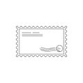 Postcard send outline icon. linear style sign for mobile concept and web design. Mail post card simple line Royalty Free Stock Photo