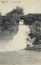Postcard from 1918 showing the a petite cascade of Coo waterfalls, on the AmblÃÂ¨ve river near Stavelot Royalty Free Stock Photo