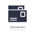 postcard with stamp icon on white background. Simple element illustration from Social media marketing concept Royalty Free Stock Photo