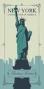Postcard with Statue of Liberty and NYC skyline Royalty Free Stock Photo