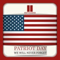 A postcard in the style of papercut in honor of the date of September 11. patriot day