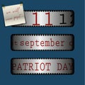 A postcard in the style of papercut in honor of the date of September 11. patriot day