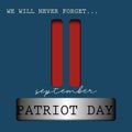 A postcard in the style of papercut in honor of the date of September 11. patriot day