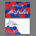 Postcard from Sydney. Hand drawn lettering and sketch. Greetings from Australia. Vector illestration Royalty Free Stock Photo
