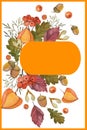 Autumn card, with watercolor illustrations Royalty Free Stock Photo
