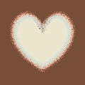 Postcard with textured heart on a brown background