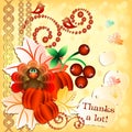 Postcard for Thanksgiving in scrapbooking style Royalty Free Stock Photo