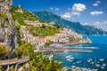 Postcard view of Amalfi, Amalfi Coast, Campania, Italy