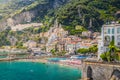 Postcard view of Amalfi, Amalfi Coast, Campania, Italy