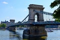 Postcard view of Budapest - the most beautiful city in Hungary with a view of the oldest chain bridge over the Danube River Royalty Free Stock Photo