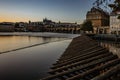 Postcard view of evening Prague panorama, capital of the Czech republic.Amazing European cityscape.Prague Castle,Charles Bridge, Royalty Free Stock Photo