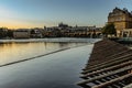 Postcard view of evening Prague panorama, capital of the Czech republic.Amazing European cityscape.Prague Castle,Charles Bridge,